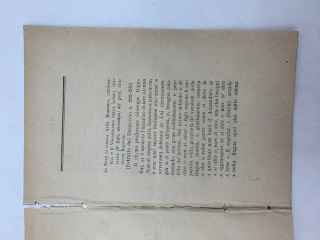 Le note di lingua nella Domenica letteraria e il Vocabolario della lingua italiana del Prof. Giuseppe Rigutini [Recensione]